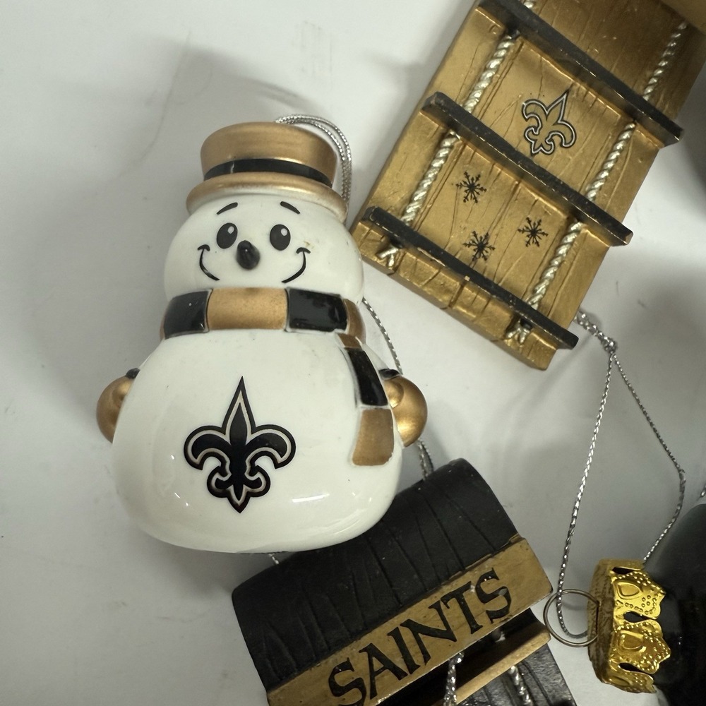 New Orleans Saints NFL Football Christmas Ornament Lot